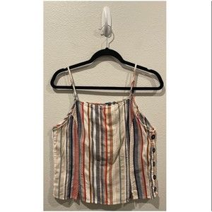 SADIE AND SAGE Multicolor Striped Buttons Side Tank Top